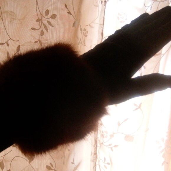 Vintage Genuine Fur and Suede Trinity Bag with Mirror and Coin Purse - Picture 8 of 15